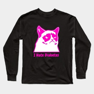 I Hate Diabetes Pink Long Sleeve T-Shirt